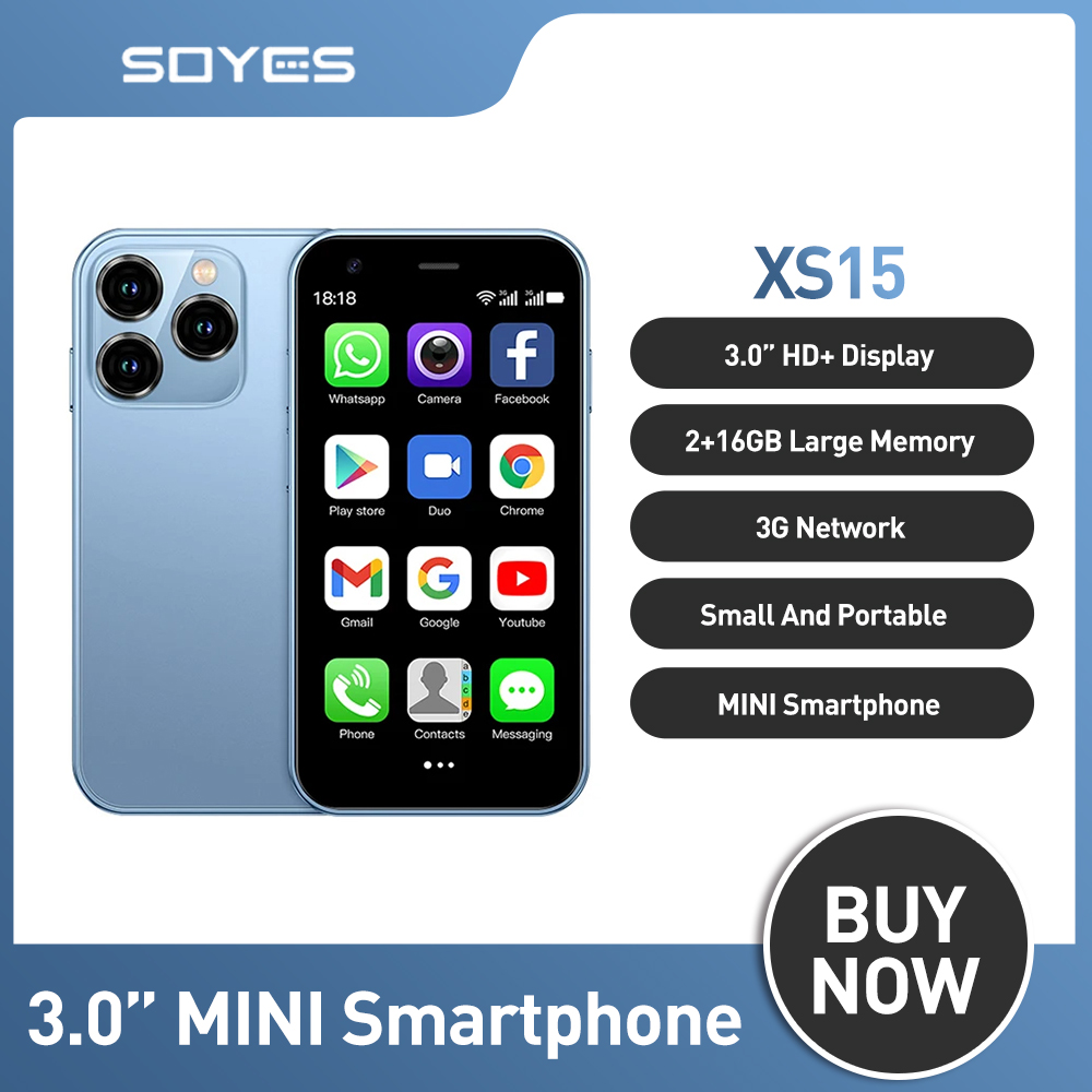 SOYES XS15 Ultradünnes 3,0-Zoll-Kleintelefon 2 GB + 16 GB Android 8.1 Dual-SIM-bereithalten-3G-Mini-Smartphone 1000 mAh WLAN-GPS-praktisch