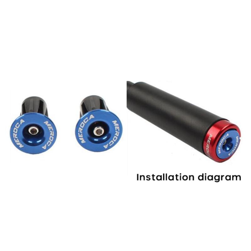 MEROCA 1 par bicicleta de montaña final tapones de aleación de aluminio de bloqueo MTB manillar de bicicleta de carretera tapón de cierre de montaña bicicleta puños Accesorios: 1pair blue