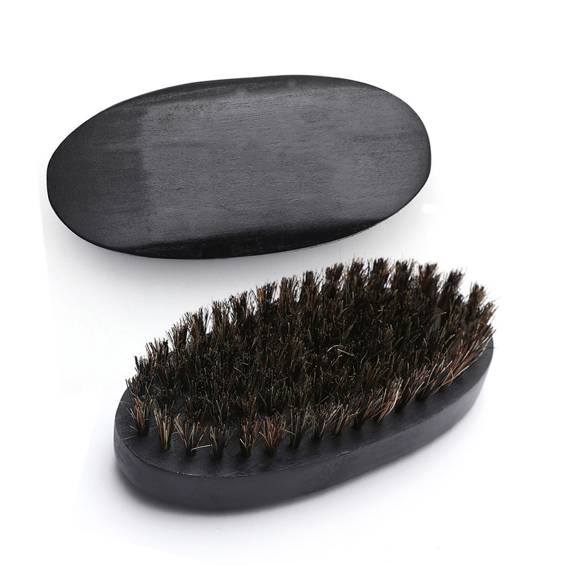 Natuurlijke Houten Varkenshaar Baard Borstel Voor Mannen Baard Snor Gezichtsbeharing Grooming Styling Vormgeven Handgemaakte Kam Borstel Mannelijke Kit: GRIJS