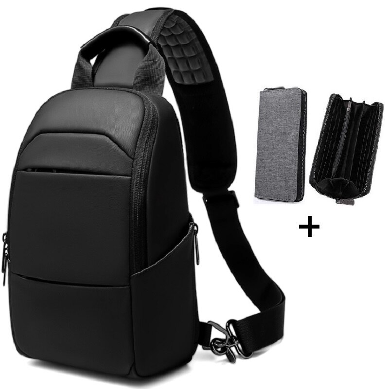 Borse a Tracolla della spalla casuale Cerniera Multifunzione Maschio Classico di colore Solido di Viaggio del Sacchetto di Crossbody: impostato 3