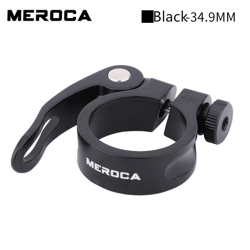 Meroca Fiets Zadelpen 31.8 34.9Mm Klem Qr Quick Release Aluminium Cnc Fiets Lock Klemmen Fietsen Deel Zadelpen clip: Black 34.9mm