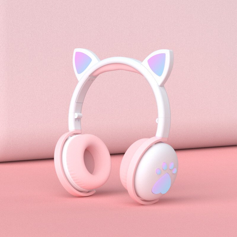 Leuke Kat Klauw Bluetooth Headset Macarons Kat Oren Bluetooth Headset Bilaterale Stereo Headset Live Voice Call