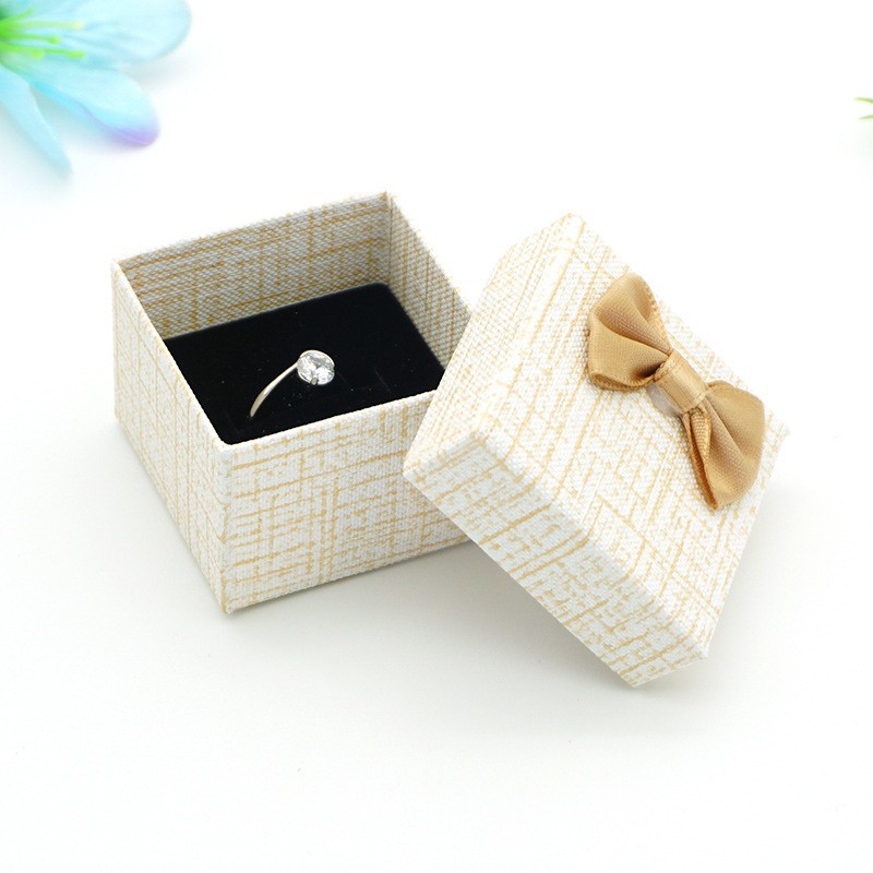 Rosett smyckesförpackning örhängen ring halsband armband display förvaringsfodral smyckesorganisation 5 x 5 x 3.5cm: Svart