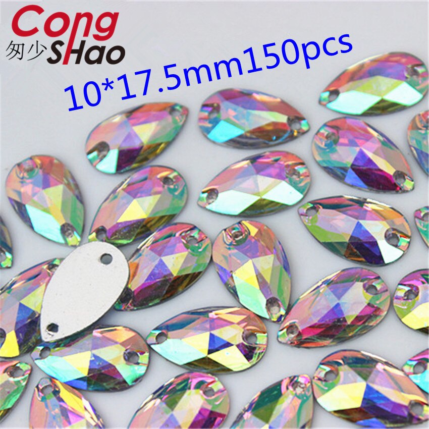 Cong Shao mischen 10 Größe bilden Kristalle AB Strass trimmen Flache Zurück näHenne 2 See Steine Harz Perlen Für DIY hochzeit Kleid YB668