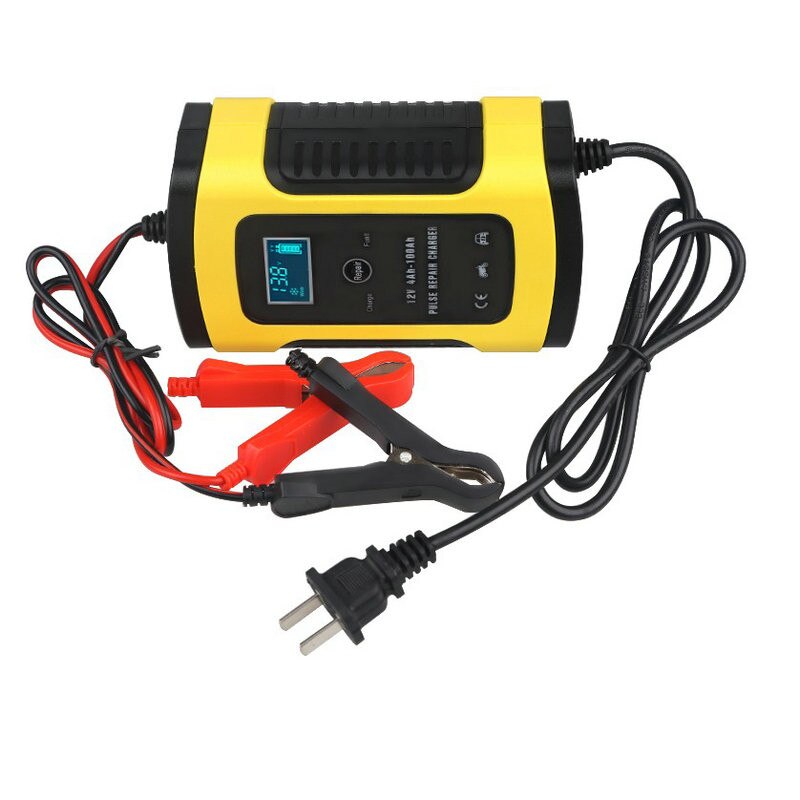 Battery Charger Full Automatic Car Battery Charger 12V/6A Intelligent Fast Power Charging Wet Dry Lead Acid Digital LCD Display: US