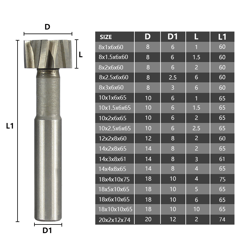 HAMPTON-fresa con ranura en T, broca enrutadora CNC de 8-20mm, fresa de extremo HSS para trabajo de Metal, herramienta de chavetero, fresado de extremo de carburo