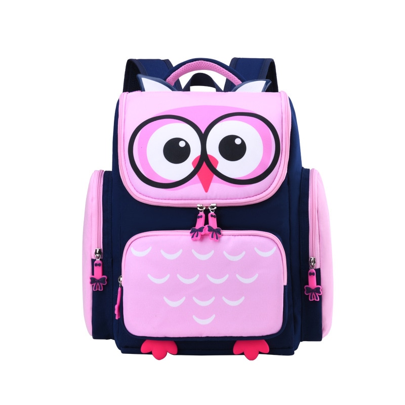 Sac à dos d&#39;école pour enfants, pour filles et garçons, avec dessin animé, hibou, orthopédiques,