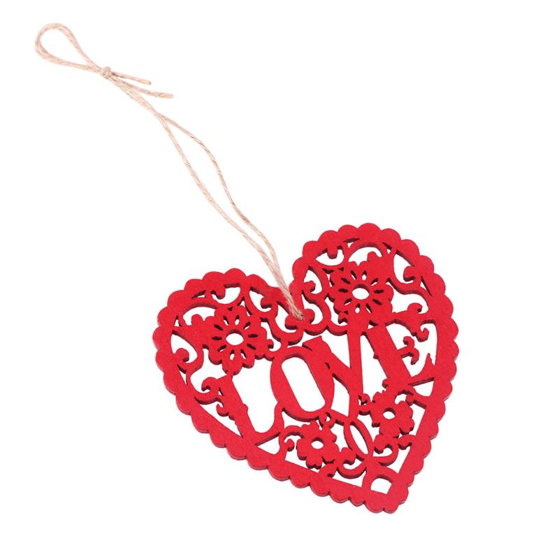 Figuras decorativas de corazón de madera, 10 Uds., figura de corazón recortable, DIY, discos colgantes, rodajas, ornamento, colgante para de boda, álbum de recortes: 1