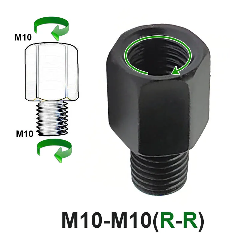 Schwarzer Spiegeladapter M10 M8 10MM 8MM Motorrad Rolle Rückspiegel Adapter Rechts Verknüpfungen Gewinde Umwandlung Bolzen Schrauben: Armee Grün
