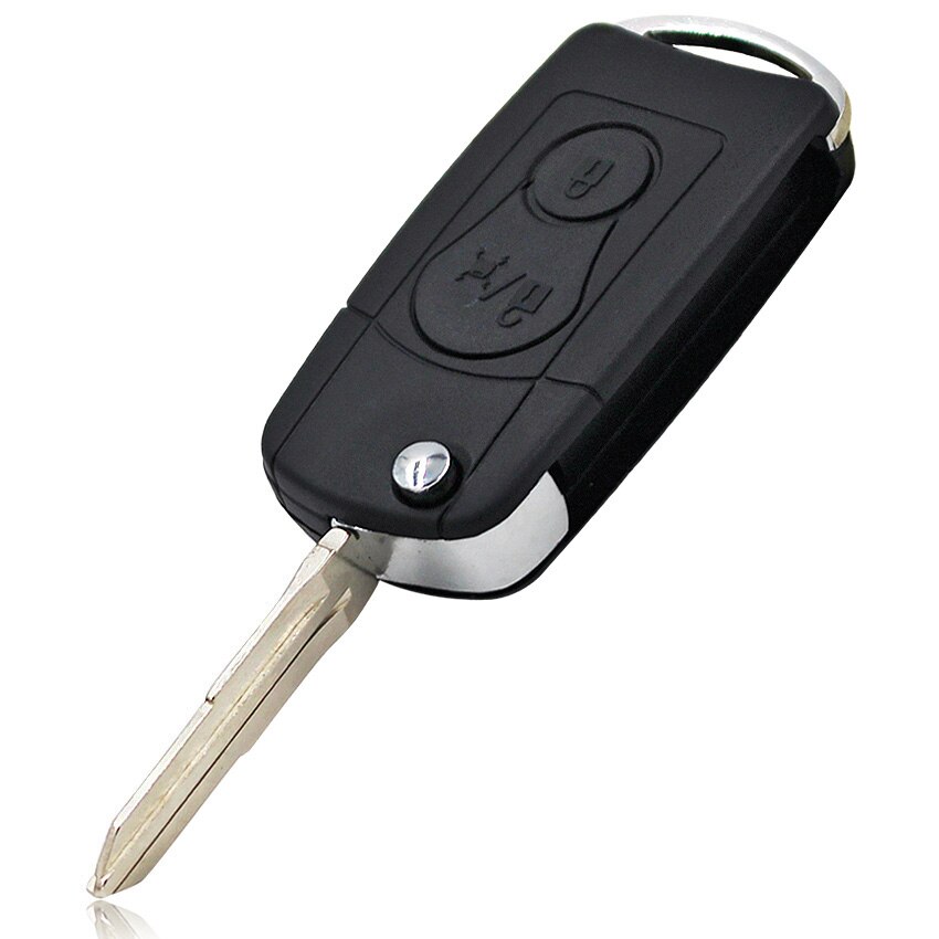 Coque de clé de voiture pliable à 2 boutons, pour SsangYong Actyon Kyron Rexton