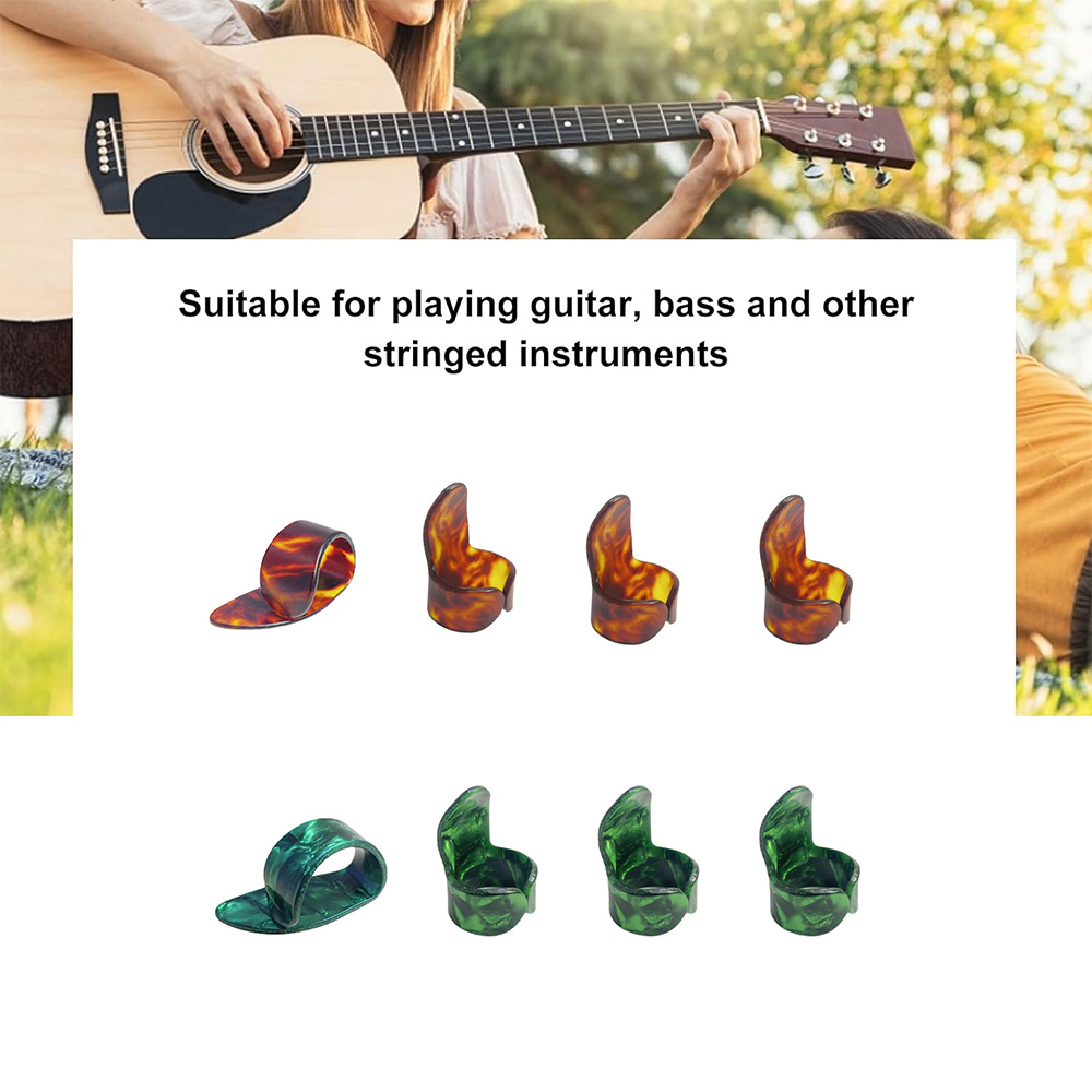 8 Stuks Guiter Vinger Picks Set Inclusief Vinger Pick En Duim Pick Celluloid Gitaar Duim Vinger Picks Voor Banjos Ukulele bas