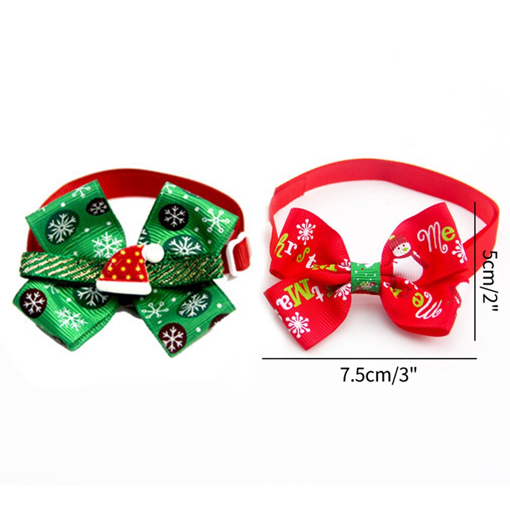 Collar navideño para perros y gatos, pajarita para perro, correa ajustable para el cuello, accesorios de aseo para perros y gatos