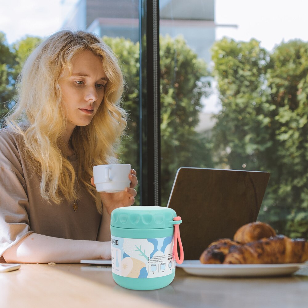 1pc Portable Sealed Soup Cup Breakfast Porridge Cup Insulated Food Container