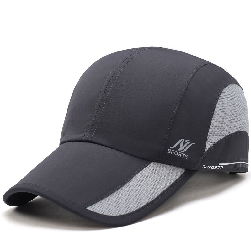 Unisex sommer mand baseball cap mænd kvinder hætter hurtig tør hat knogle mandlige klatring løbende sport hatte: Mørkegrå