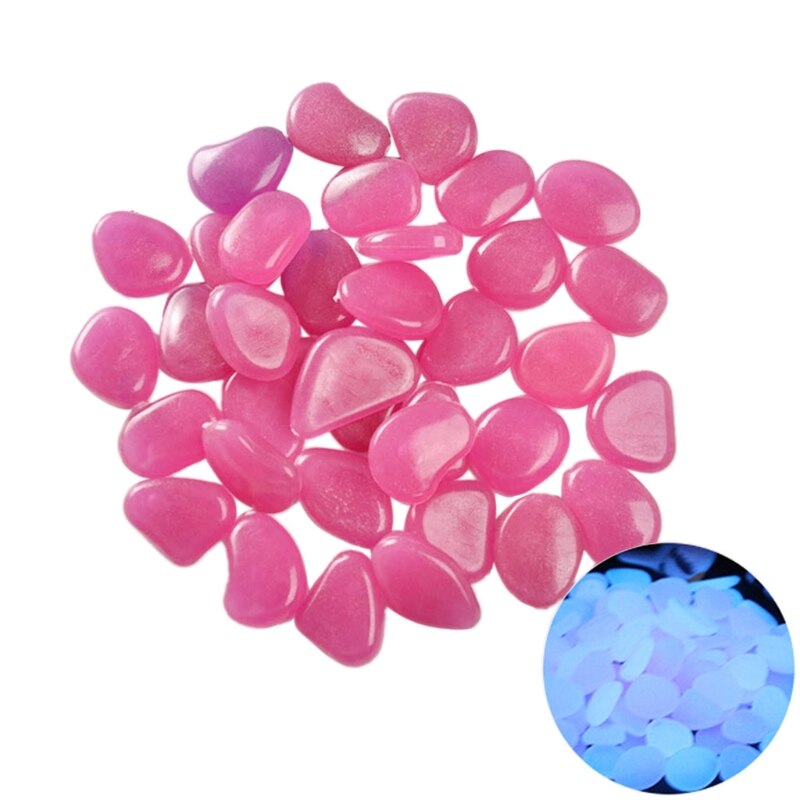 QX2E Luminous PebbIes 100 Pieces Luminous PebbIes Luminous Stone Aquarium Colourful Luminous PebbIe Walkway Decorations Stone: Purple