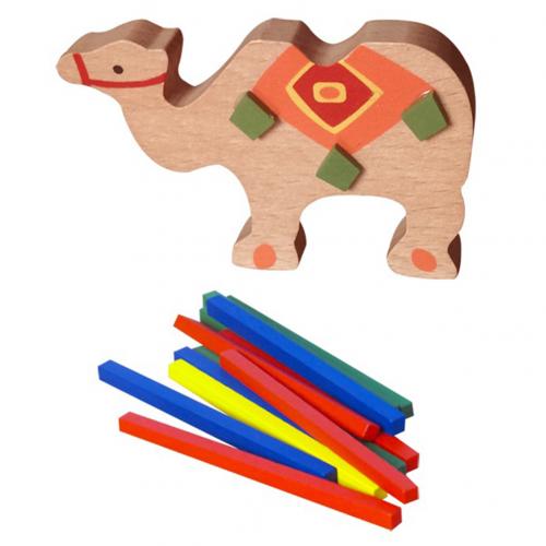 Træ elefant kamel dyr balancerende stak farverig blok udvikling børnelegetøj: Kamel