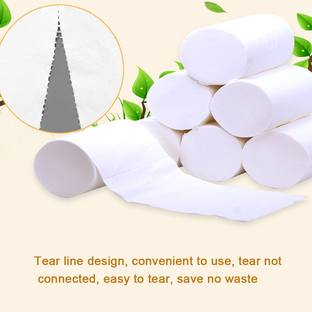 14 Rolls/Bag 4-layer Paper Tissue Soft Comfortable Raw Wood Pulp Toilet Paper Roll Paper Paper Towels for Home Bathroom Kitchen