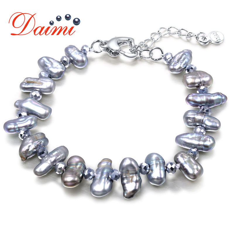 DMCBFP101 7-8mm Barocke Perle Armband Natürliche Süßwasser Perle Armband Für Frauen