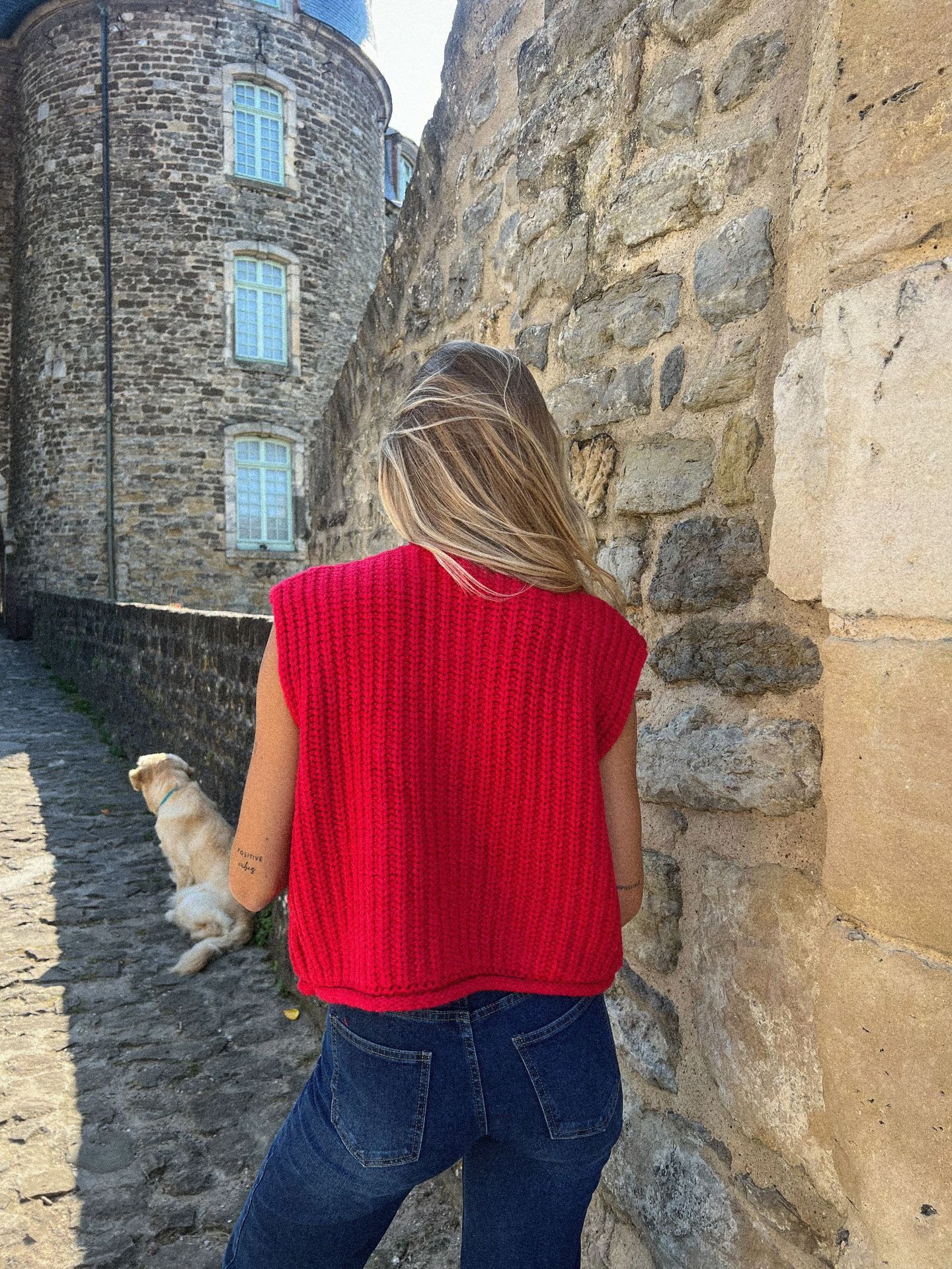 Efterårs cropped sweater dameveste rød ensfarvet løs afslappet sweatervest kabelstrikket sweatervest til kvinder toppe med lommer