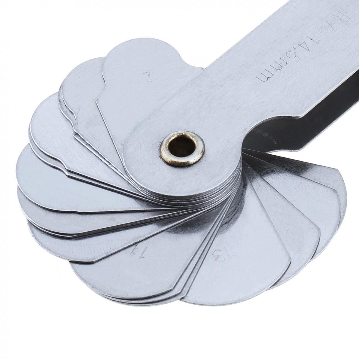 32 Stks/set R7-14.5 A7C09 Rvs Radius Gauge Sample R Gauge Met 7-14.5 Blades Bereik Voor Industriële Meting