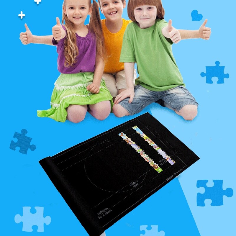 Set Puzzles Mat Jigsaw Roll Felt Mat Play mat Blanket For Up to 1500 Pieces Puzzle Accessories Portable Travel Storage bag