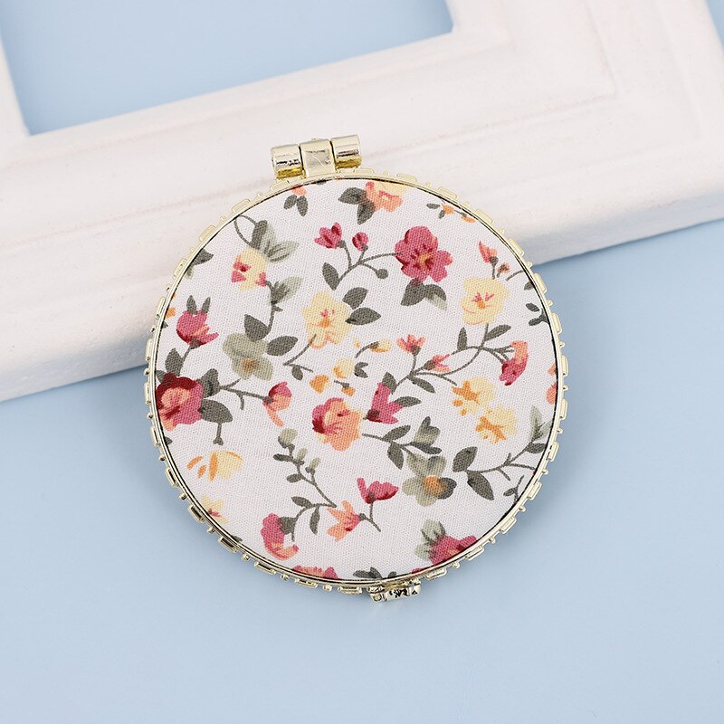 Mini Makeup Compact Pocket Floral Mirror Portable Two-side Folding Make Up Mirror Women Vintage Cosmetic Mirrors For: 3