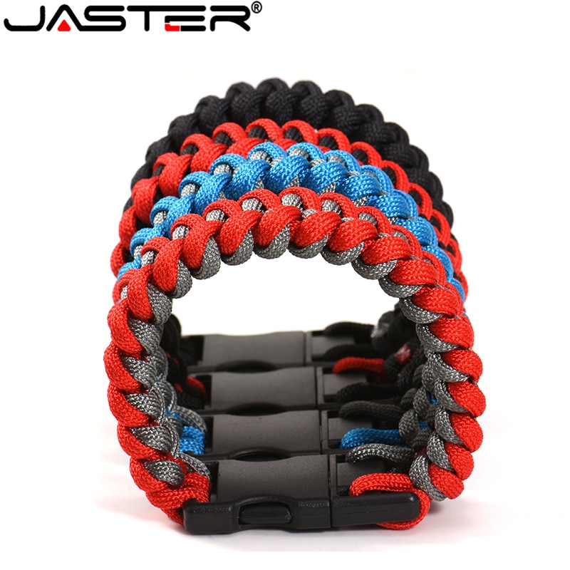 JASTER Nylon Braided Bracelets USB flash drive Pen drive Outside U Disk Bracelets U stick 4GB 32GB 64GB 128GB External Storage