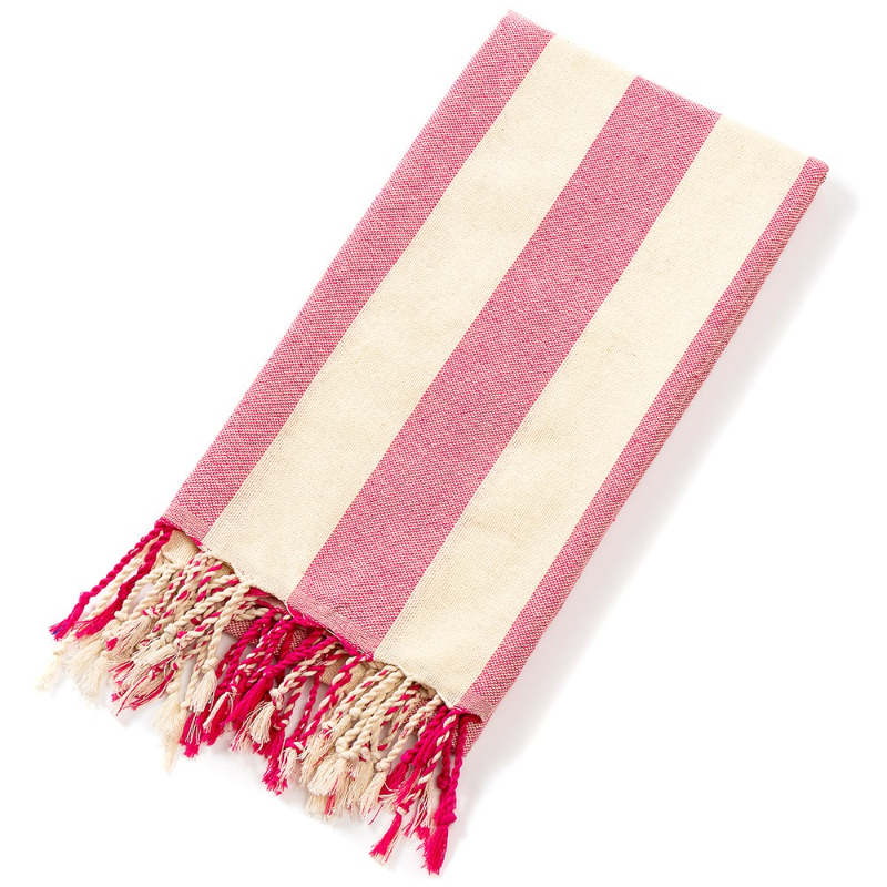 American Tassel Natural Beach Towels, Edged Striped Turkish Bath Towels, 21 Quick-drying Towels