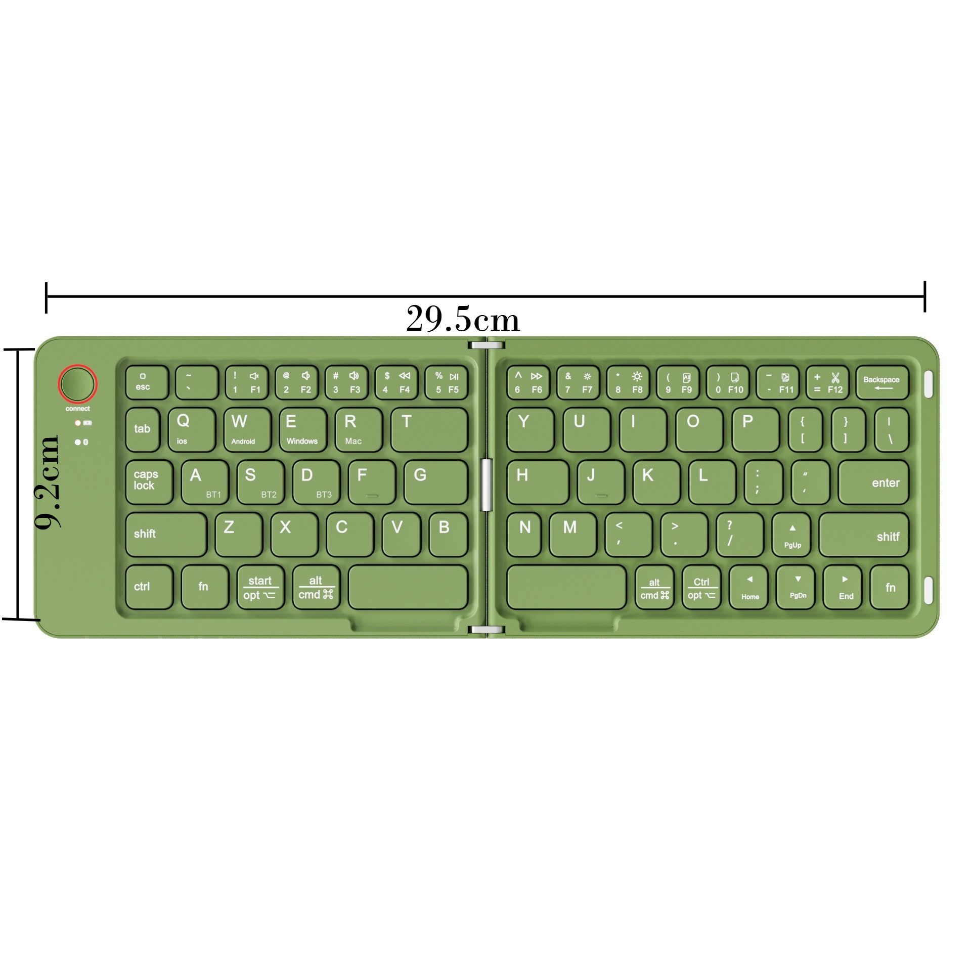 mini bezprzewodowa klawiatura składana na 2 części z podwójnym Bluetooth i touchpadem robić okna, android, iOS, iPada i telefonu