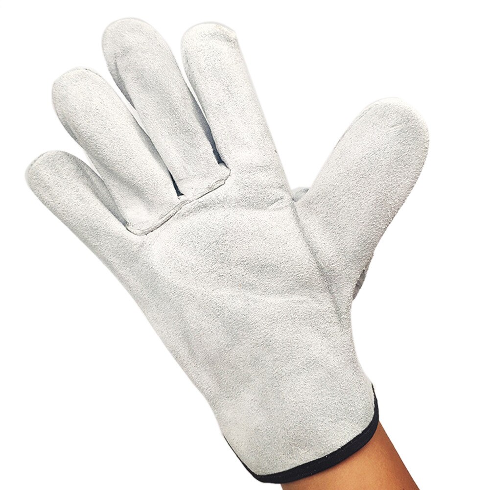 Les gants de soudeur sans couture de doublure d'ouatine de cuir de Grain supérieur portent le travail d'isolation thermique antidérapant protègent des mitaines de soudure