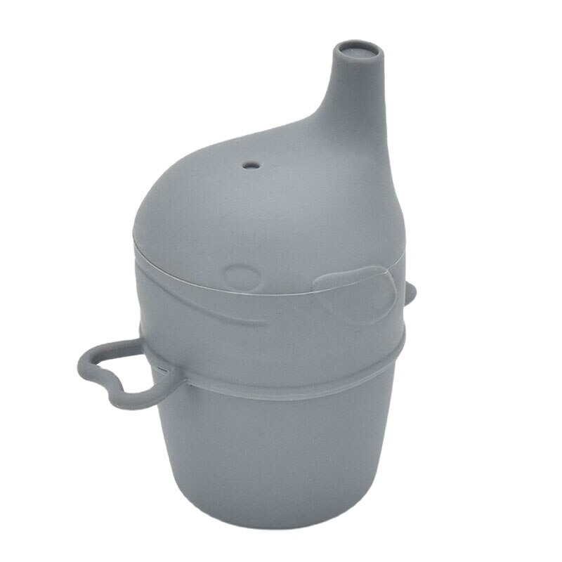Gobelet à eau en Silicone de couleur Pure pour bébé, Anti-brûlure, de alimentaire, pour apprendre à boire, pour enfants, BPAFREE: 1set Dark Grey
