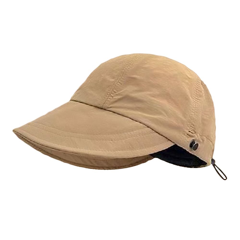 Chapeau de soleil d'été à large bord pour hommes et femmes, queue de cheval pliable, chapeau de proximité, Wstring réglable, casquettes de plage, E27: Black