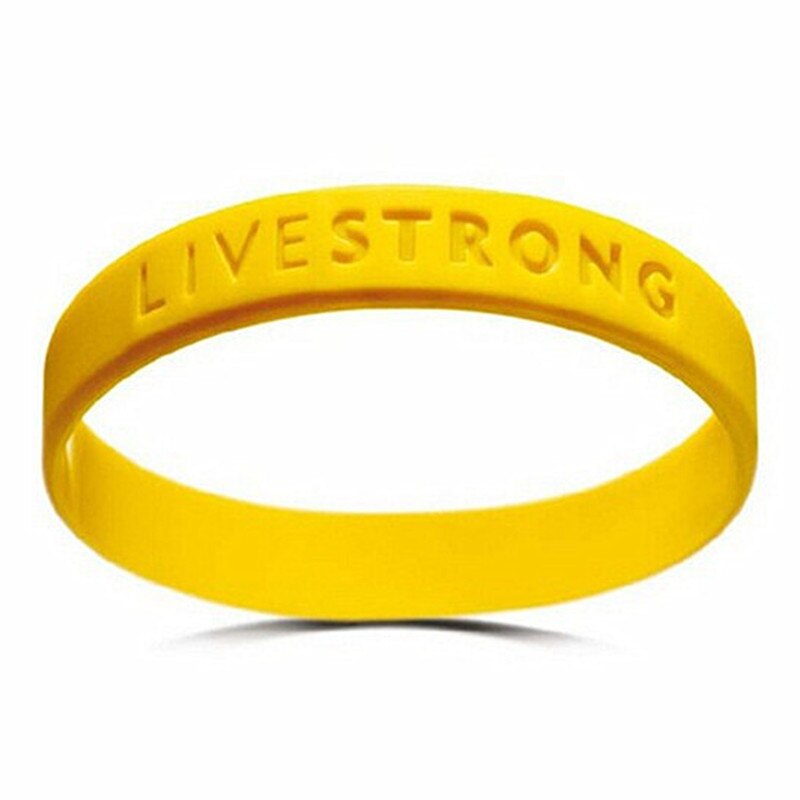 50pcs LIVE STRONG Sport Wristbands Motivational Bracelets Adult Teenager Bracelet Outdoor Cycling Match Souvenir Yellow