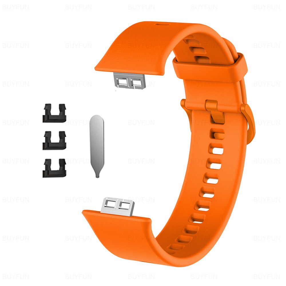 Gummirem til huawei watch fit smart armbånd armbånd udskiftning sport på hauwei watchfit strapas smart tilbehør: Orange