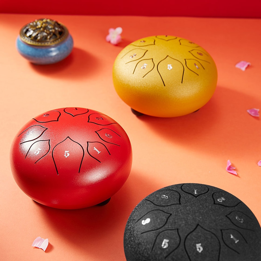 Steel Tongue drum 8 Notes 6 Inches Lotus Style Music Instrument Percussion Hand Pan Drum Tank Hang Drum