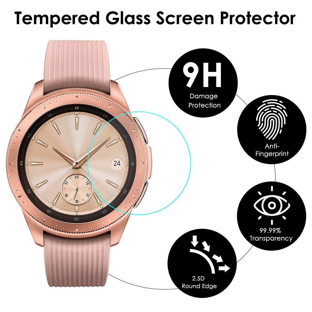 Protector de pantalla de vidrio templado para Samsung Galaxy Watch, antiexplosión película protectora, antigolpes, 42mm, 46mm, 2 uds.
