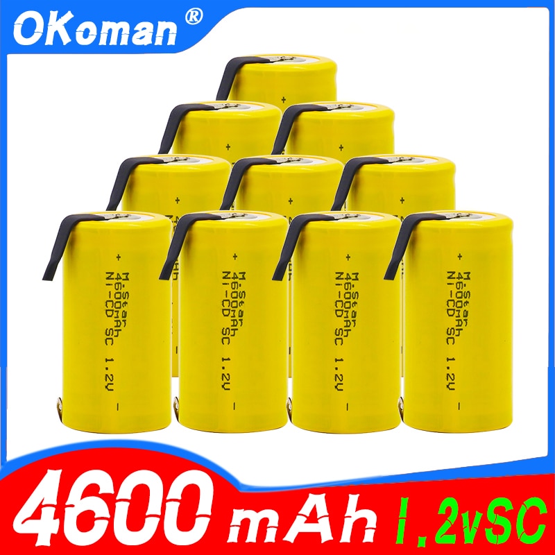 Sc ni-cd batteri 4600 mah 1.2v genopladeligt batteri med elektrisk boremaskine til bosch hitachi dewalt til elværktøj