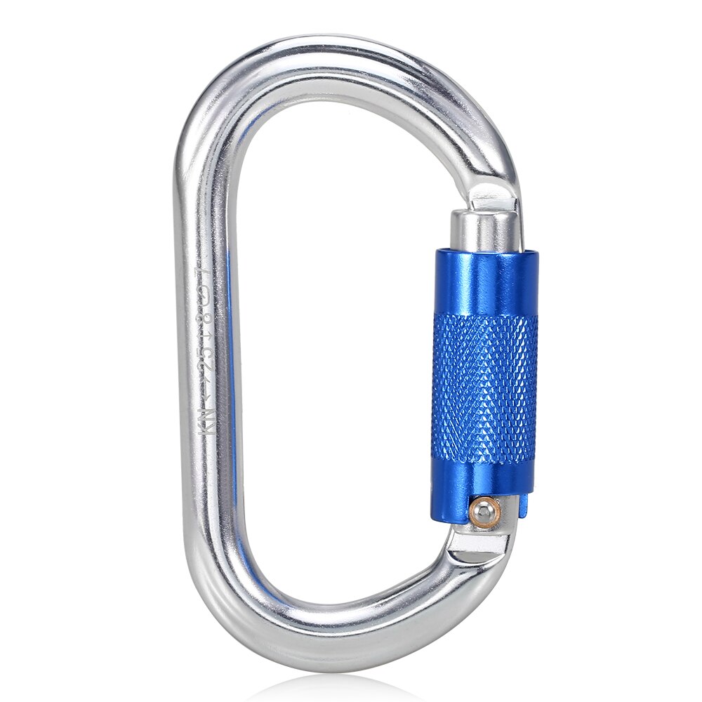 25KN Auto Locking Gate Carabiner Heavy Duty D Shape Buckle Pack Twist Locking Gate Carabiner Climbing Rappelling Canyoning: Blue SGM7108TN