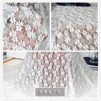 100cm * 140cm / Piece, White Embroidery Lace Cloth, Summer Dress Curtain, Wedding Dress Fabric, DIY Handmade Material: 15