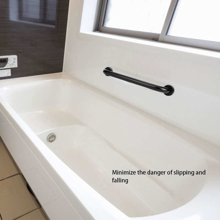 Brusegreb bar plads i rummet aluminium badekar gelænder skridsikker sikkerhedsgreb tilbehør sort 40cm sugekop håndtag