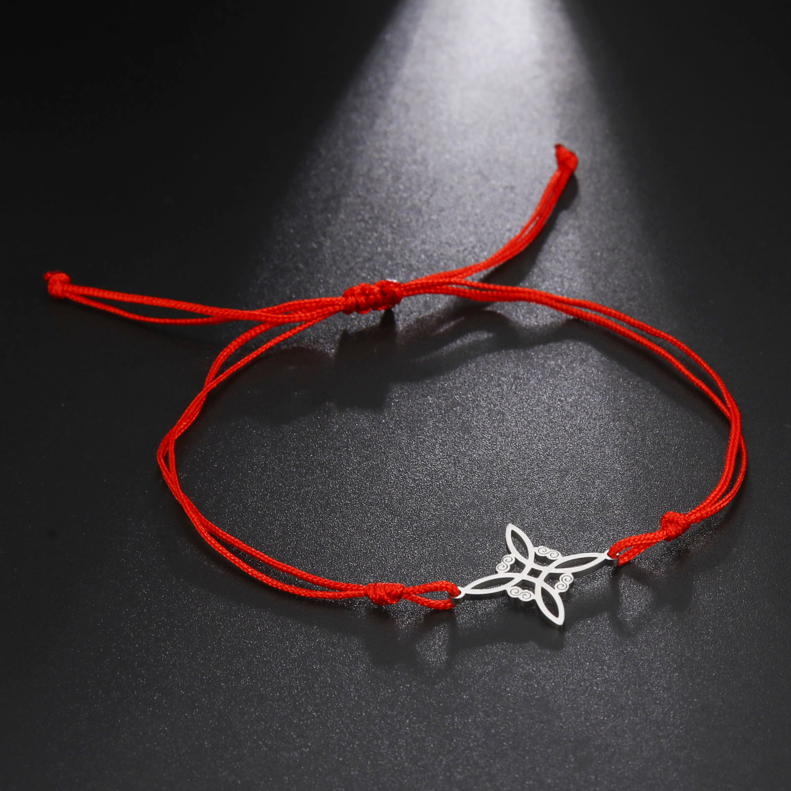 LIKGREAT Bracelet noeud de sorcière irlandaise pour femmes hommes noeud celtique réglable corde tissée bijoux acier inoxydable amulette Talisman