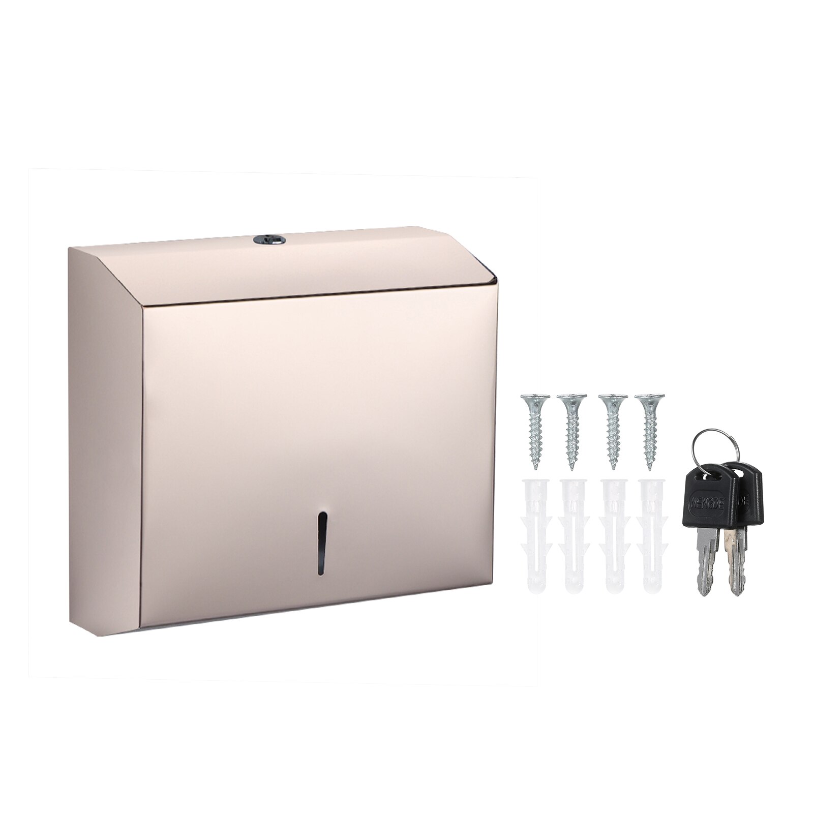 Wall Mounted Bathroom Tissue Dispenser Stainless Steel Tissue Box Holder for Multifold Paper Towels with Safety Lock for Toilet