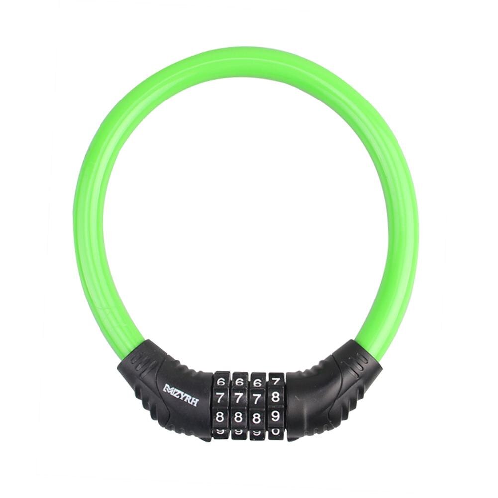 Candado de cadena de 4 dígitos para bicicleta, para patinete eléctrico Xiaomi M365, antirrobo, de aleación de acero, con código de Cable: Green