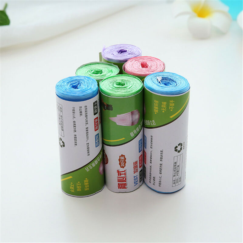 Rubbish Garbage Bin Liners Kitchen Toilet Black Waste Trash Bags Kit With Handle Vest Type Trash BAGS