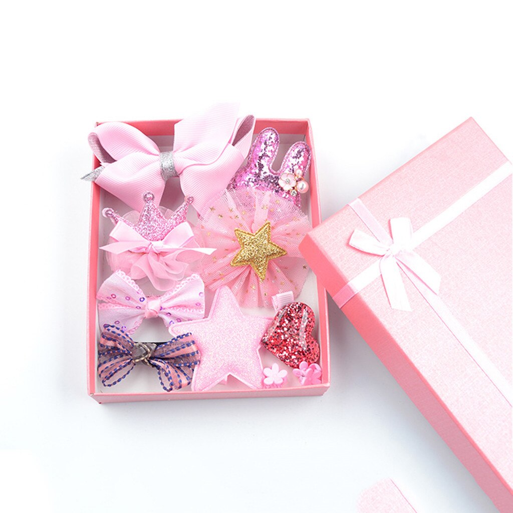 Set kind haar zubehör haarnadel stirnband box baby mädchen hairclip