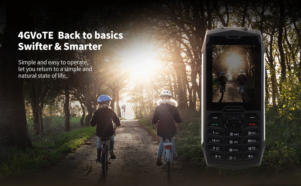 HAMTOD H3 Teléfono resistente Pantalla HD de 2,8 pulgadas Batería de cuatro núcleos 2000 mAh Cámara de 0,3 MP 4G VoLTE
