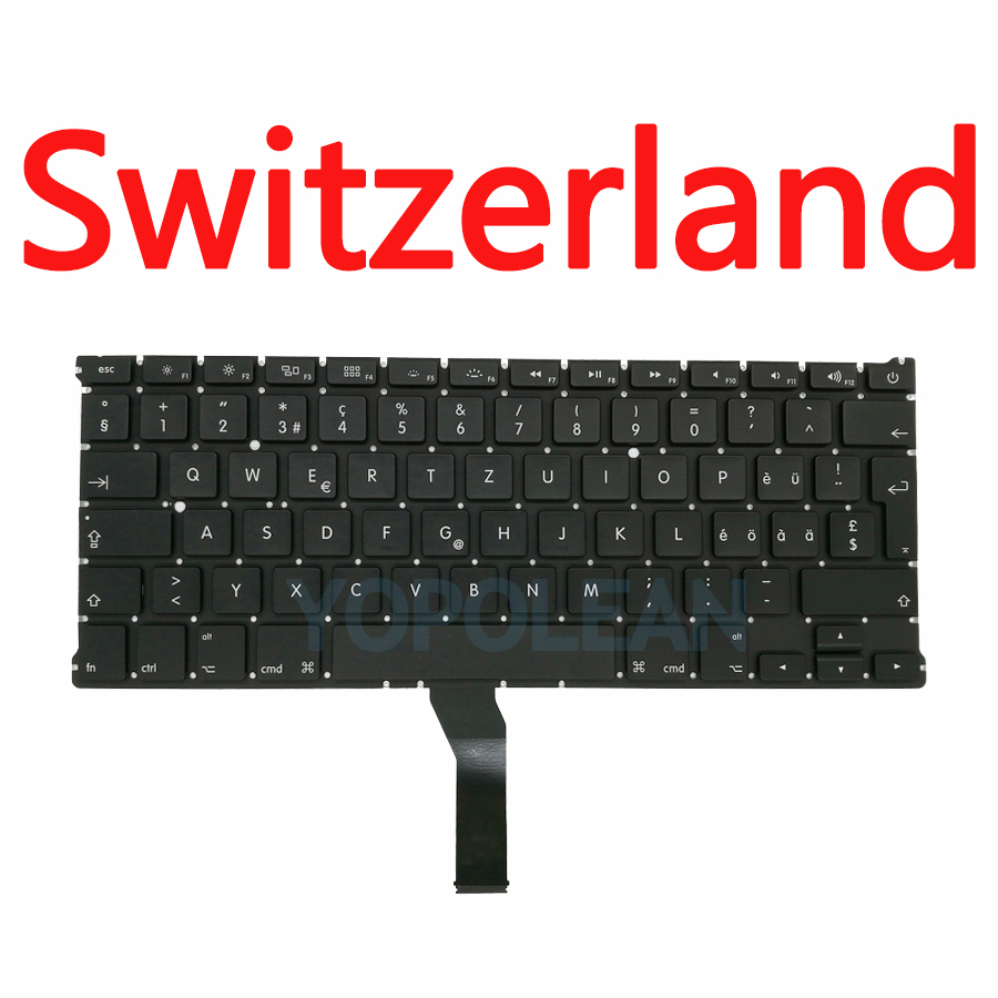 Klawiatura Zamienna US UK Rosyjski Hiszpański Francuski Niemiecki do Macbook Air 13" A1369 A1466: Brązowy