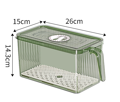 Caja de almacenamiento para refrigerador con mango de gran capacidad, cajas de almacenamiento transparentes apilables con tapas, caja de almacenamiento de frutas y verduras: Rojo