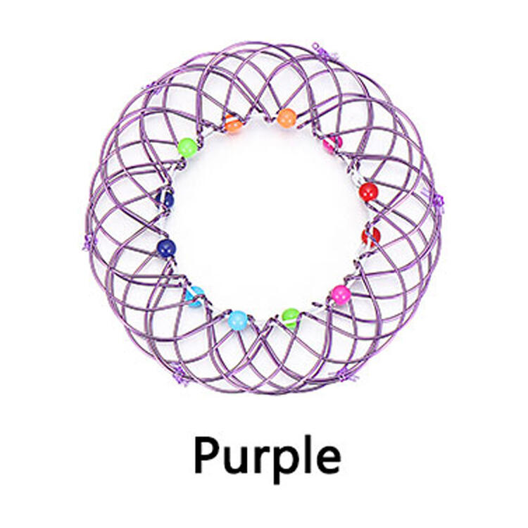 Anti-stress Toy Mandala Decompression Toy Variety Flower Basket 36 Softened Steel Ring Fidget Toy Decorative Wreath Storage: Purple