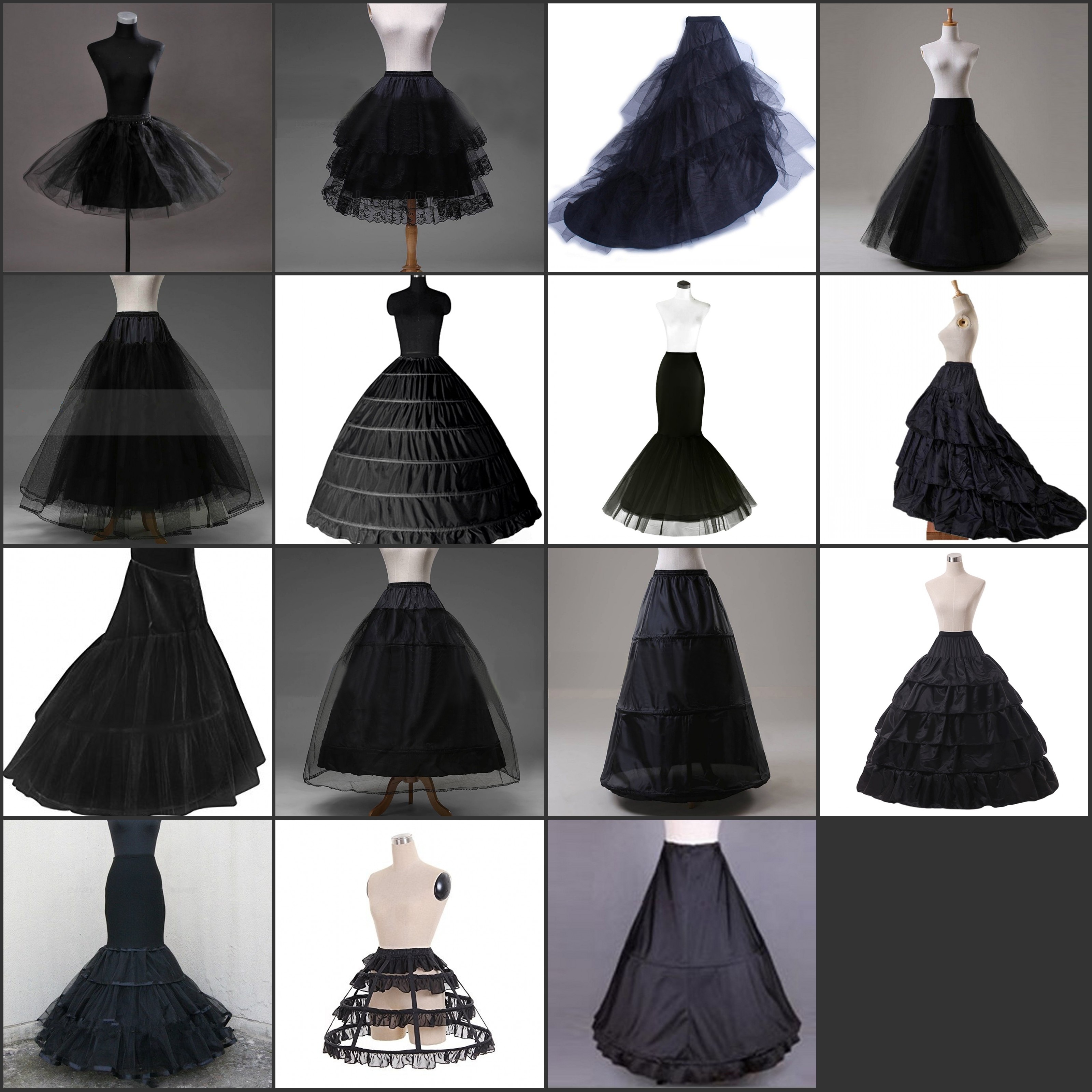 Jupon Long en cerceau noir Crinoline, robe de bal, jupe sous-jupe, accessoires de mariage, Jupon de mariage,